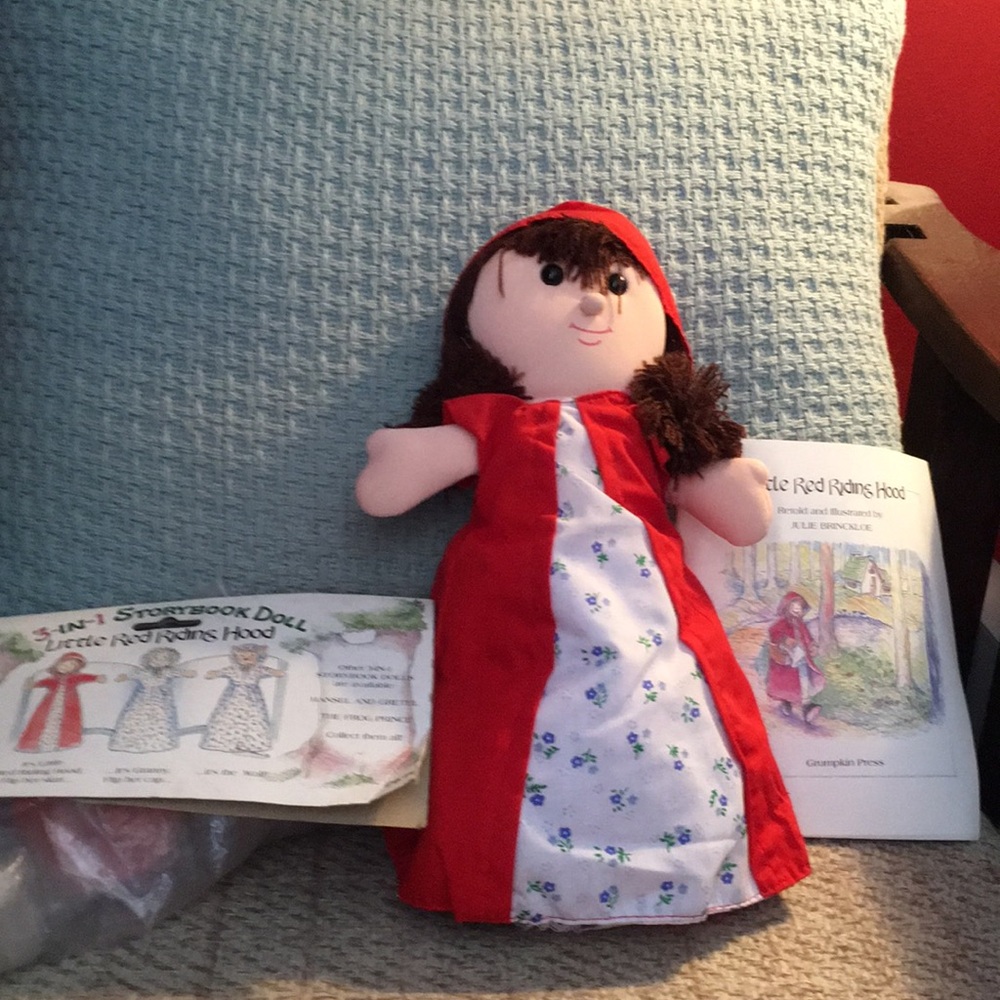 Plush Little Red Riding Hood Doll - Red and White